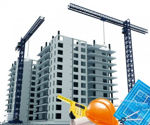 Construction building/
3d render.